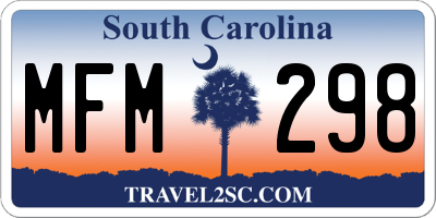 SC license plate MFM298