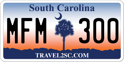 SC license plate MFM300