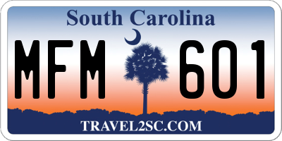 SC license plate MFM601