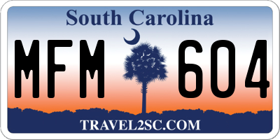 SC license plate MFM604