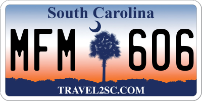 SC license plate MFM606