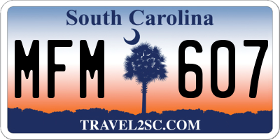 SC license plate MFM607