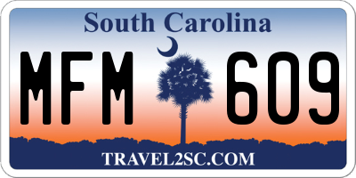SC license plate MFM609
