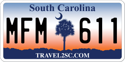 SC license plate MFM611