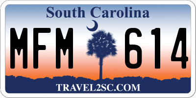 SC license plate MFM614