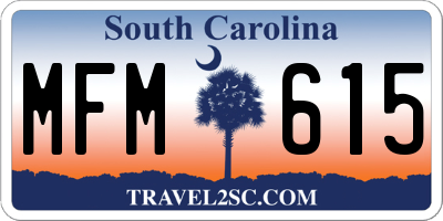 SC license plate MFM615
