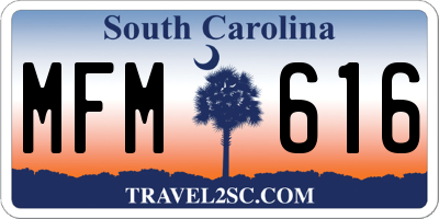 SC license plate MFM616