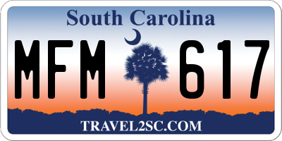 SC license plate MFM617
