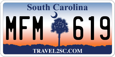 SC license plate MFM619