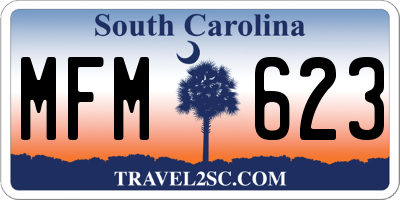 SC license plate MFM623