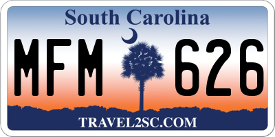 SC license plate MFM626