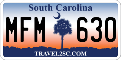 SC license plate MFM630