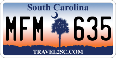 SC license plate MFM635