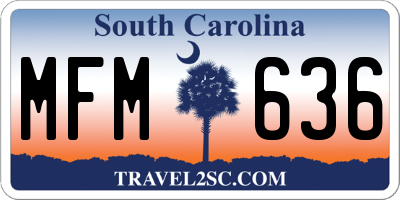 SC license plate MFM636
