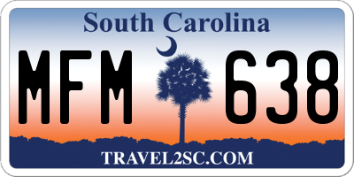 SC license plate MFM638