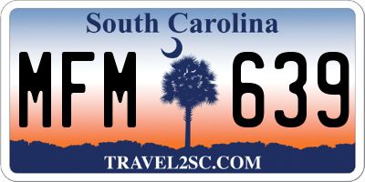 SC license plate MFM639