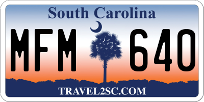 SC license plate MFM640