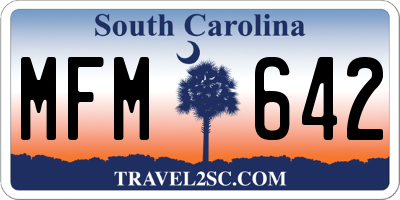 SC license plate MFM642