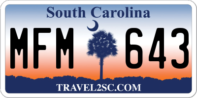 SC license plate MFM643