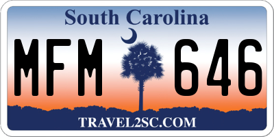 SC license plate MFM646