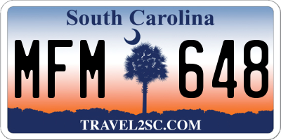 SC license plate MFM648