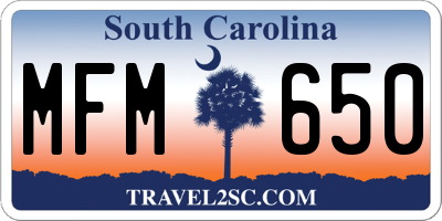 SC license plate MFM650