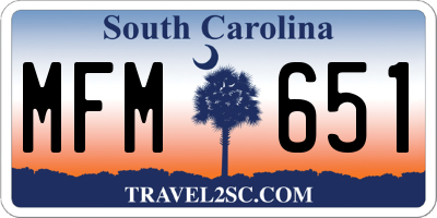 SC license plate MFM651