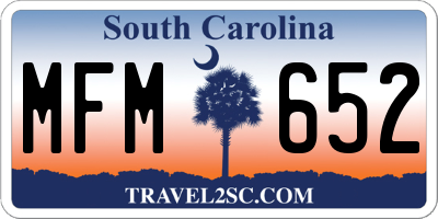 SC license plate MFM652