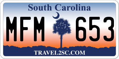 SC license plate MFM653
