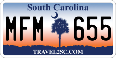SC license plate MFM655