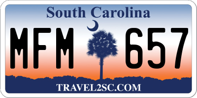 SC license plate MFM657