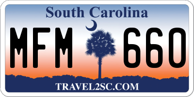SC license plate MFM660