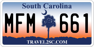 SC license plate MFM661