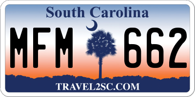 SC license plate MFM662