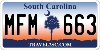 SC license plate MFM663