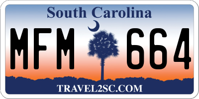 SC license plate MFM664