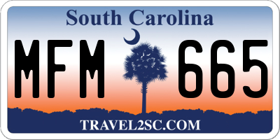 SC license plate MFM665
