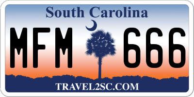 SC license plate MFM666
