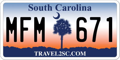 SC license plate MFM671