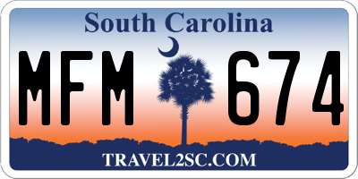 SC license plate MFM674