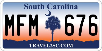 SC license plate MFM676