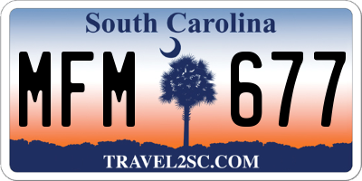 SC license plate MFM677