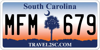 SC license plate MFM679