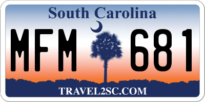 SC license plate MFM681