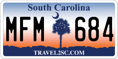 SC license plate MFM684