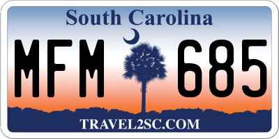 SC license plate MFM685
