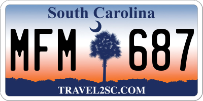 SC license plate MFM687
