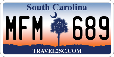 SC license plate MFM689