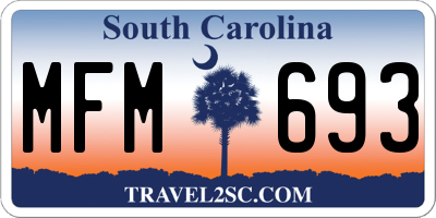 SC license plate MFM693