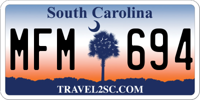 SC license plate MFM694